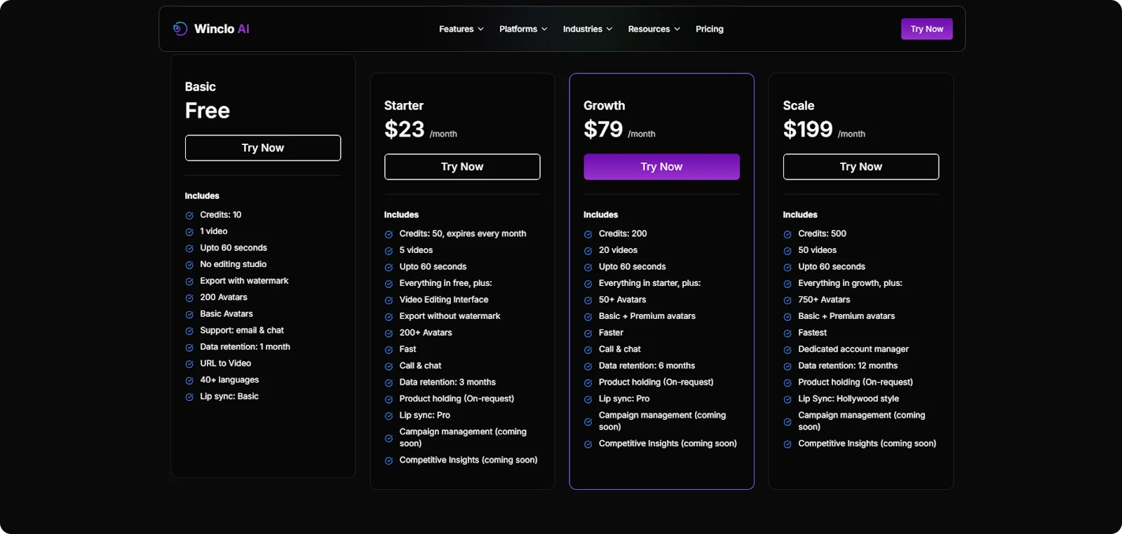 winclo-pricing