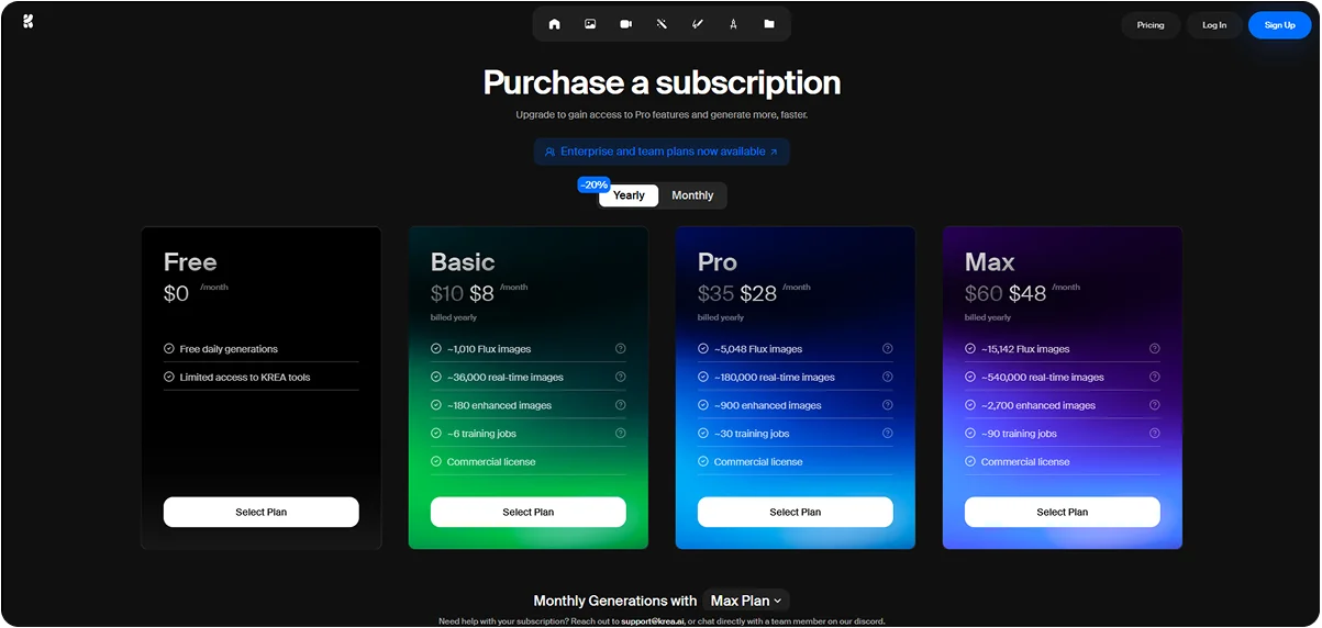 krea-pricing