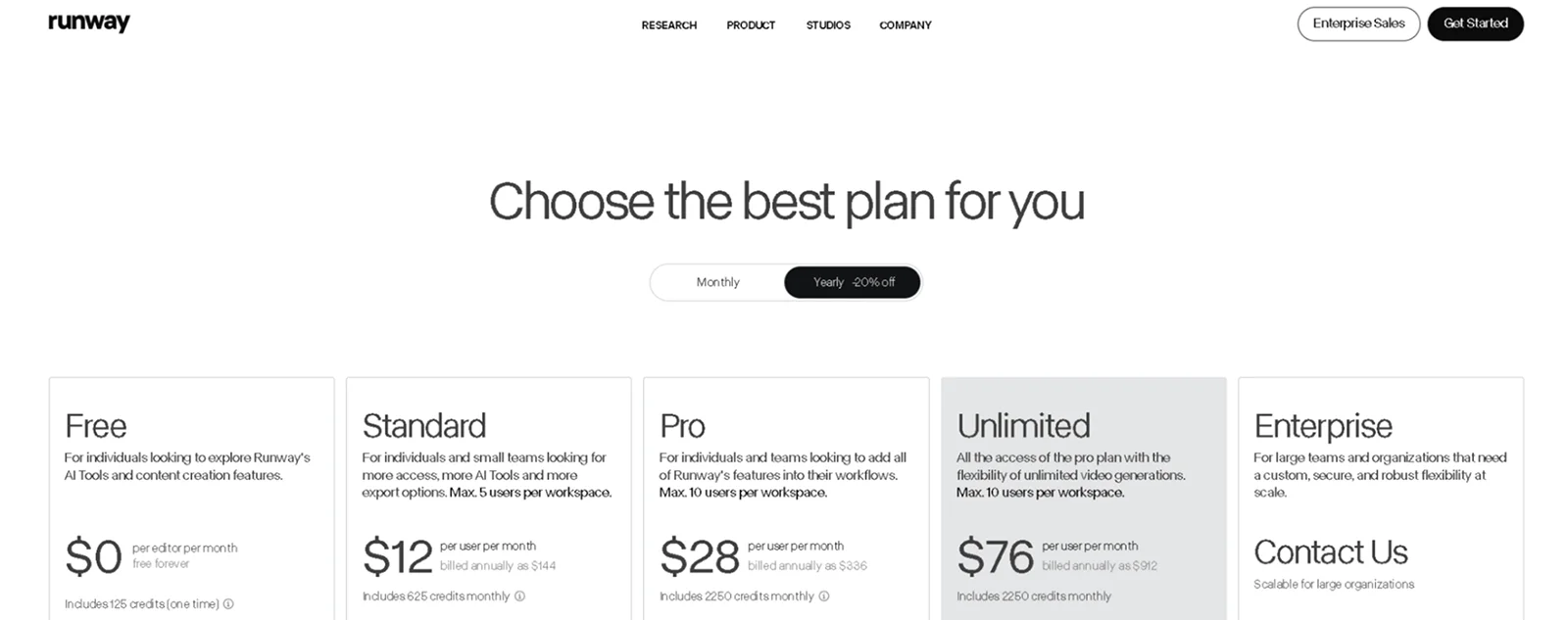 runway-ml-pricing